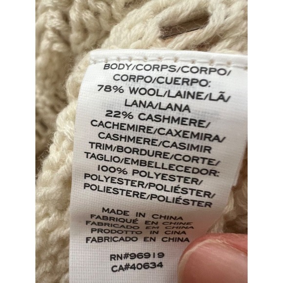 MARC JACOBS Cream Gold Wool Cashmere Payettes Sweater Size Large - Picture 6 of 6